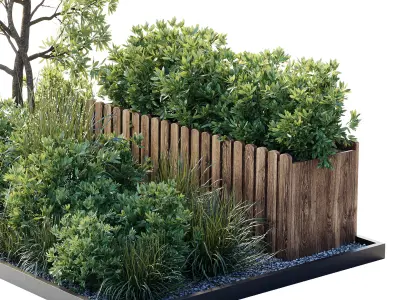 Garden plants set in a box  outdoor set 127 3D model