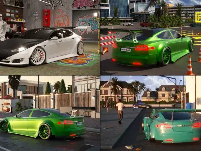 Tesla Model S Tuning  4 COLORS  3D model