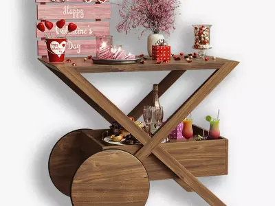 Valentine decorative trolley 3D model