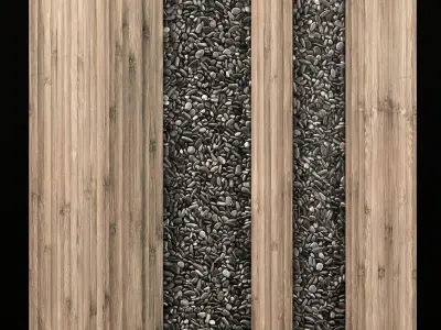 Wall Wood pebble decor n1 3D model