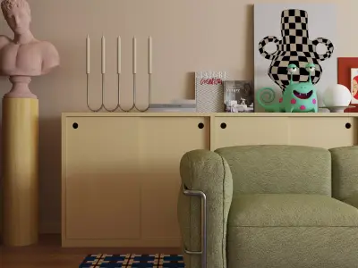 Bauhaus style living room 3D model