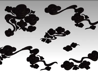 Cloud sculpture  relief flower 3D printing decoration ZB brush 3D print model