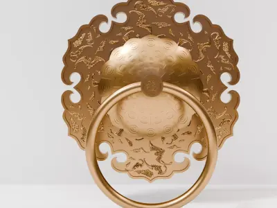 Chinese Style Vintage Door Knocker 8- High Poly 3D Model 3D print model