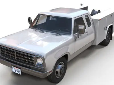 Dodge D100 Service Truck Low-poly 3D model