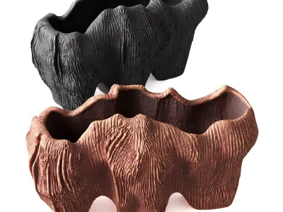 Raw coral vase Low-poly 3D model