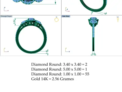 Solitaire Diamond Ring S3 3D print model