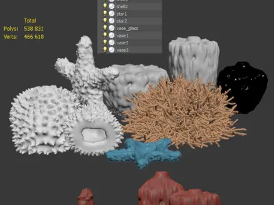 Marine decorations 3D model