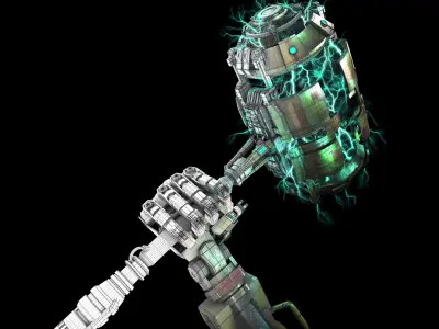 Sci fi Hand and Hammer 3D model