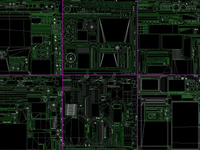 Control Panel 3 - 10 pieces Low-poly 3D model