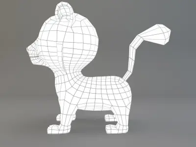 Cartoon Tiger Low-poly 3D model
