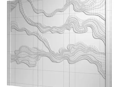 Decorativ panel wave 34 3D model