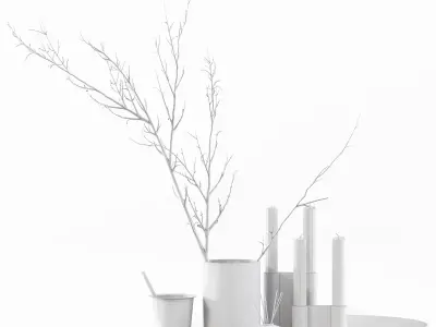 Decorative Set 206 Low-poly 3D model