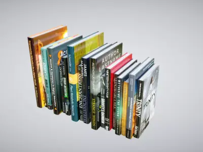 Books stack of Low-poly 3D model