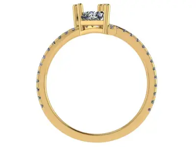 modern elongated pear shape ring  3D print model