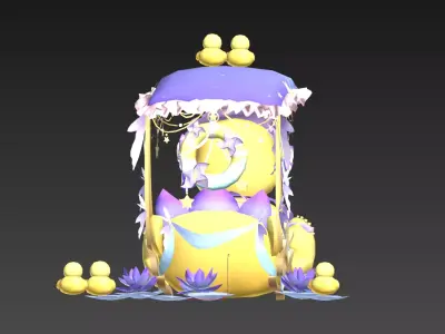Yellow duck boat Low-poly 3D model