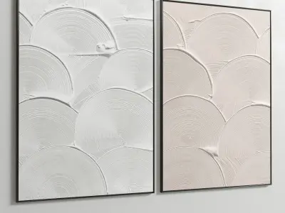 Plaster Two Photo Frame E-11 Low-poly 3D model