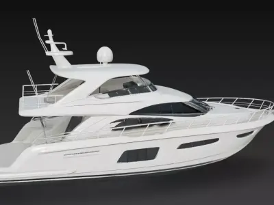 Modern Luxury Flybridge Motor Yacht 3D Model 3D print model