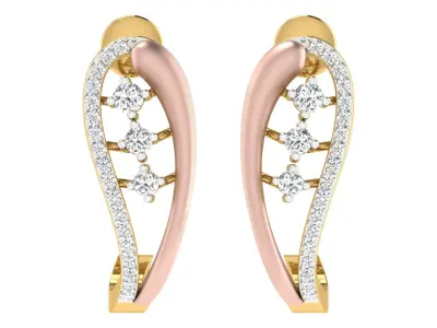 Solitaire Women Drop Earring 3dm STL OBJ FBX Render Details 3D print model 9