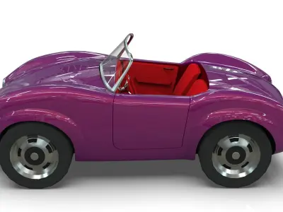 3D Cartoon Car Roadster Lowpoly  Low-poly 3D model
