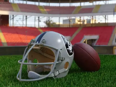 Riddell Raiders Football Helmet Silver 3D model