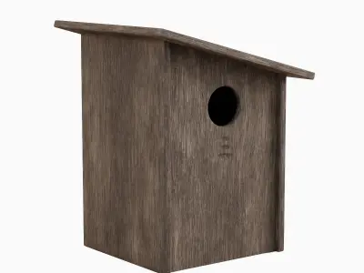 Wooden Birdhouse C 02 3D model