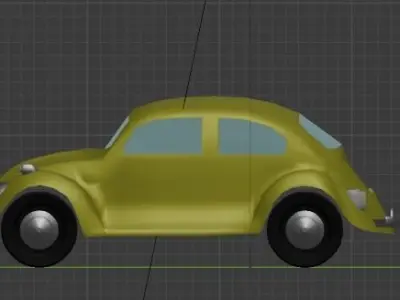 Volkswagen Beetle low poly game ready model asset Low-poly 3D model