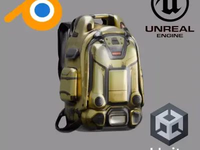 Stylized Backpack BP25 Low-poly 3D model