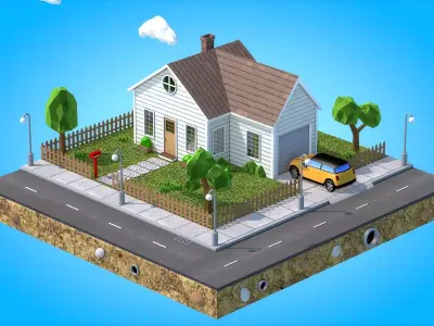 Low Poly House V3 Low-poly 3D model