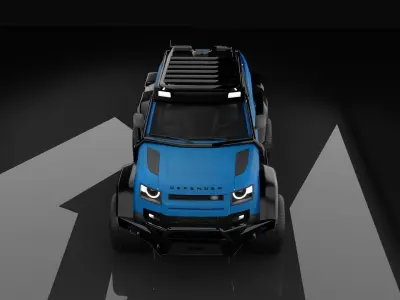 land rover defender 6x6 Low-poly 3D model