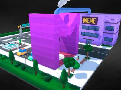 Factory  meme low poly  Low-poly 3D model