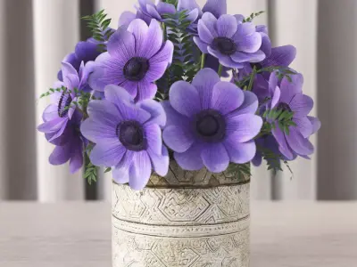 Flowers in vase 4 3D model