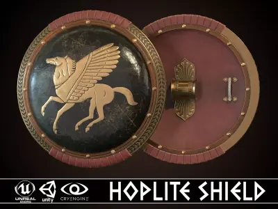 Hoplite Shield Pegasus  Low-poly 3D model