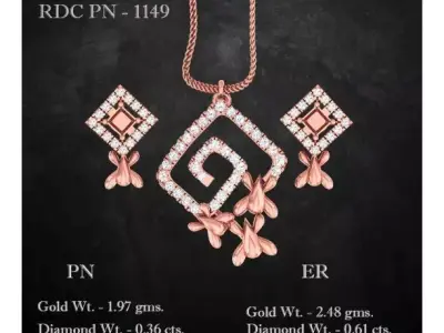 Pendant Earrings combo - 1149 3D print model