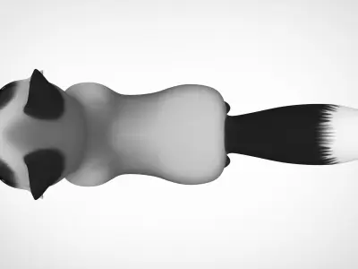 Silver Fox Low-poly 3D model