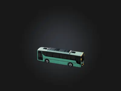 Realistic City Bus Model Low-poly 3D model