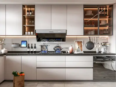 Kitchen Modern interior 0034 3D model