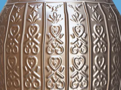 Ornate Silver Urn 3 Low-poly 3D model