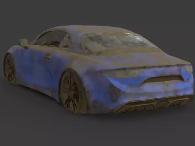 Abandoned Car - Renault Alpine Low-poly 3D model