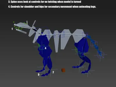 Wolf Animated Low-poly 3D model