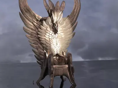 Feathered angel wing Throne Large 3D model