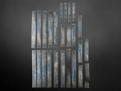 Old wooden planks Low-poly 3D model