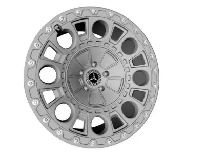 wheel   5 lug machined brushed 3D model