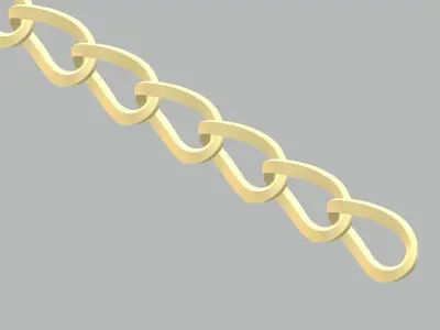 Bracelet - 9 link chain sterling silver 3D print model