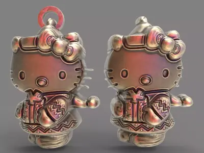 kitty christmas decor  3D print model