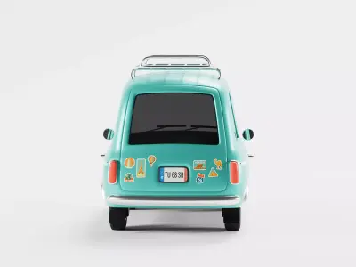 Stylized retro hatchback 3D model