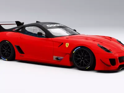 Ferrari 599XX Evolution 2011 Low-poly 3D model