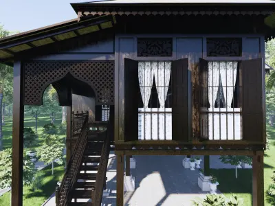 Perak Traditional House of Malaysia 3D model