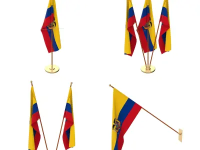 Ecuador Flag Pack 3D model