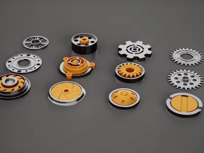 Hard Surface Robot Kitbash 3D model