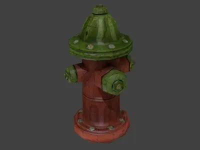 Hydrant  prop lowpoly for videogame Free low-poly 3D model